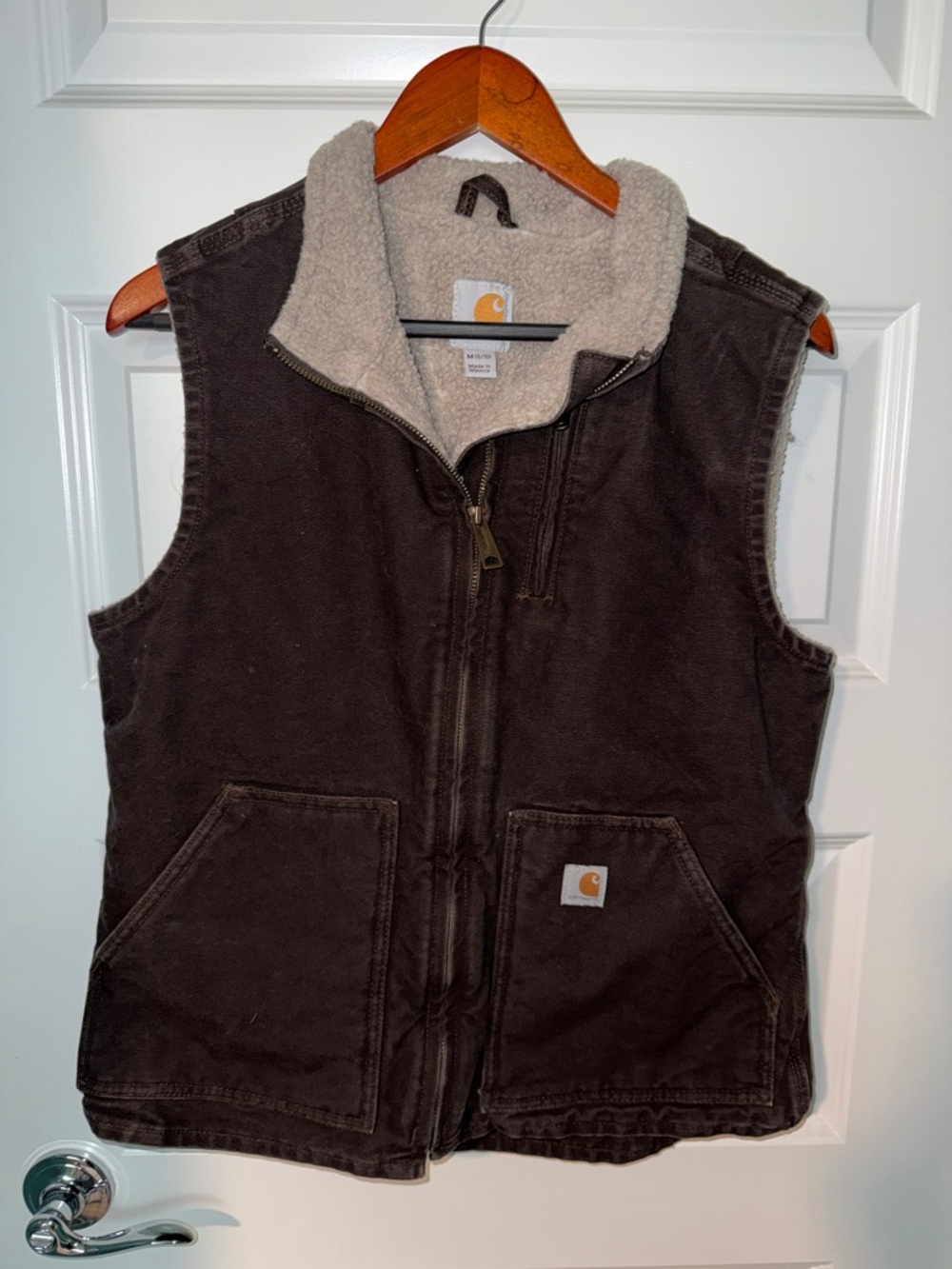 Carhartt Dark Brown Sherpa-Lined Utility Vest